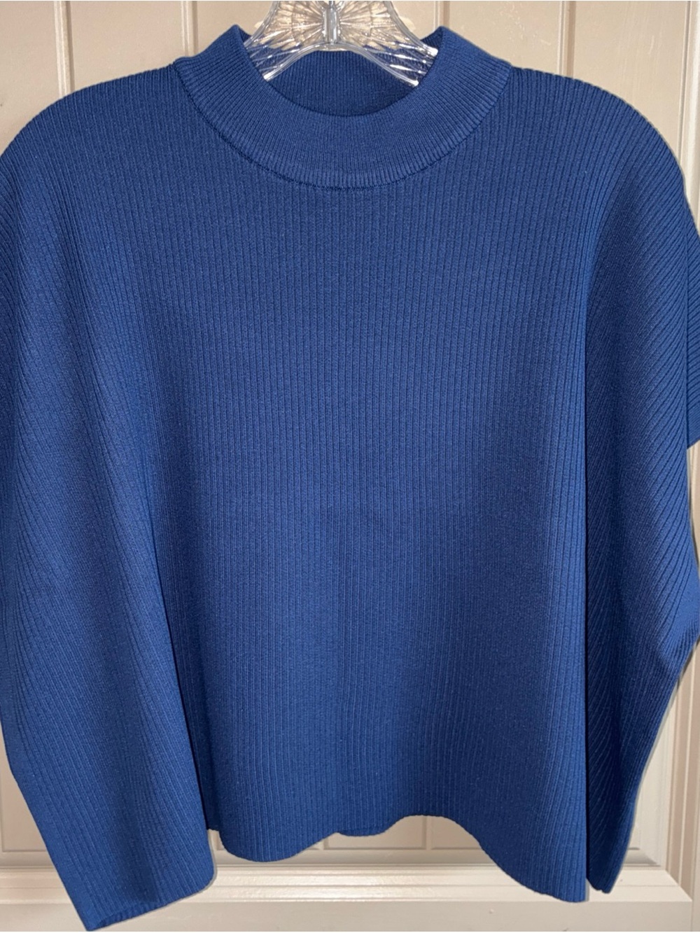 Zenana Outfitters Ribbed Crewneck Sweater - Blue
